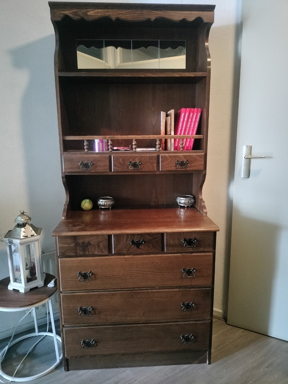 Houten dressoir met opzetkast, Ophalen