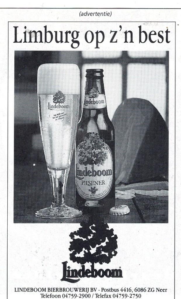 Limburg op z,n best LINDEBOOM BIER Neer 1995, Verzenden, Zo goed als nieuw, Overige typen
