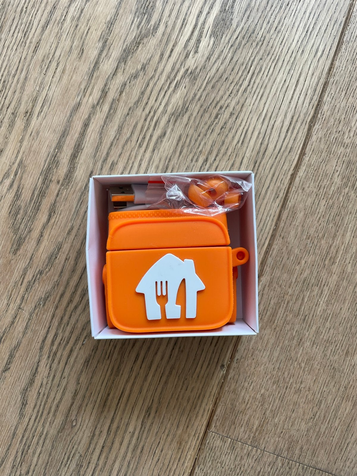 Just Eat Bluetooth Oordopjes Oranje met Hoesje en Verpakking