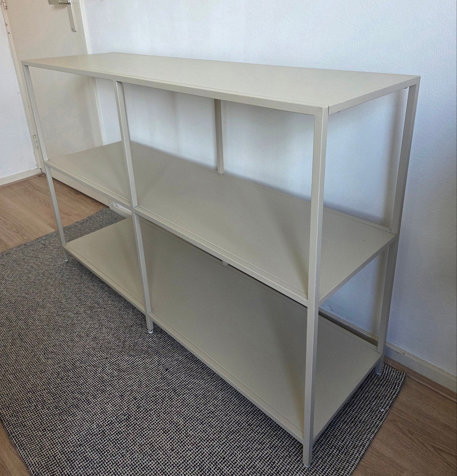 Beige Sidetable/Wandtafel 120x35x80 cm - Mat Metaal, Ophalen, Gebruikt, 100 tot 150 cm, Metaal