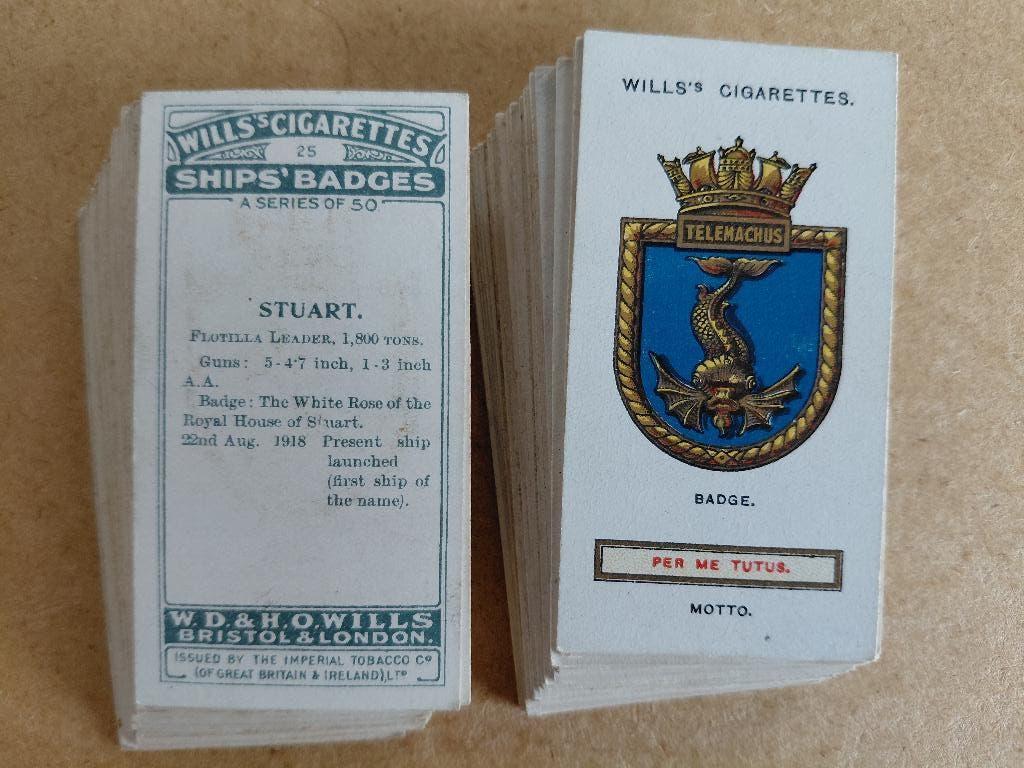 Ships' Badges complete set 50 cigarette cards 1925 Wills, Ophalen