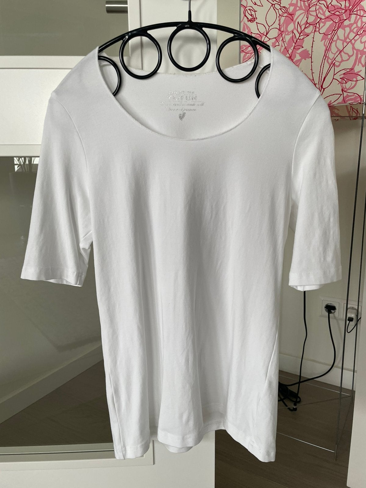Taifun basic shirt wit, mt 36, Wit, Ophalen of Verzenden, Zo goed als nieuw, Korte mouw