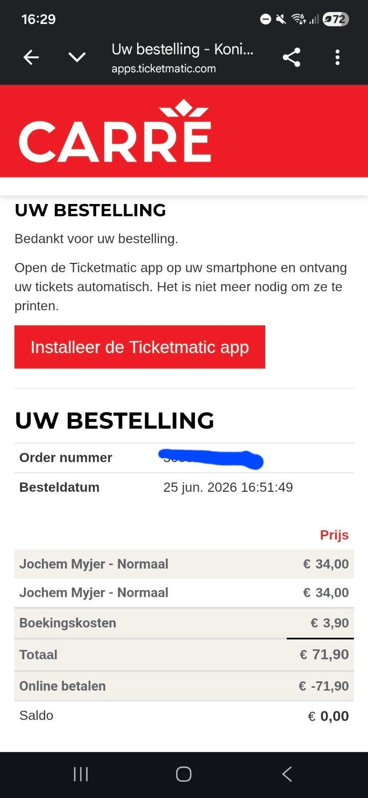 2 goede tickets jochem myjer - 26 okt, Tickets en Kaartjes, Twee personen, Oktober