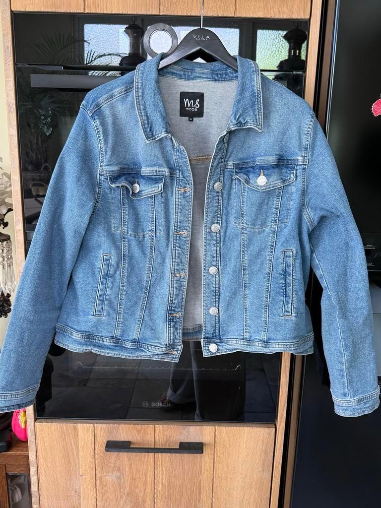 Ms Mode spijkerjasje maat 50, Ophalen of Verzenden, Zo goed als nieuw, Maat 46/48 (XL) of groter, Blauw
