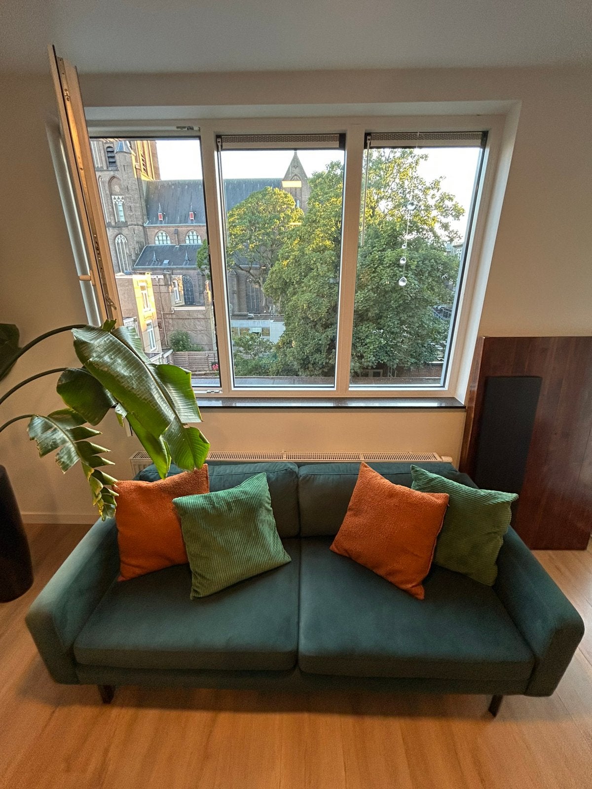 Emarald velvet couch with extras, Ophalen, Overige materialen, Gebruikt, Modern Velvet