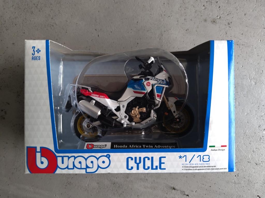 Bburago Honda Africa Twin Adventure 1:18 modelmotor, Overige merken, Nieuw, Ophalen of Verzenden, Groter dan 1:32