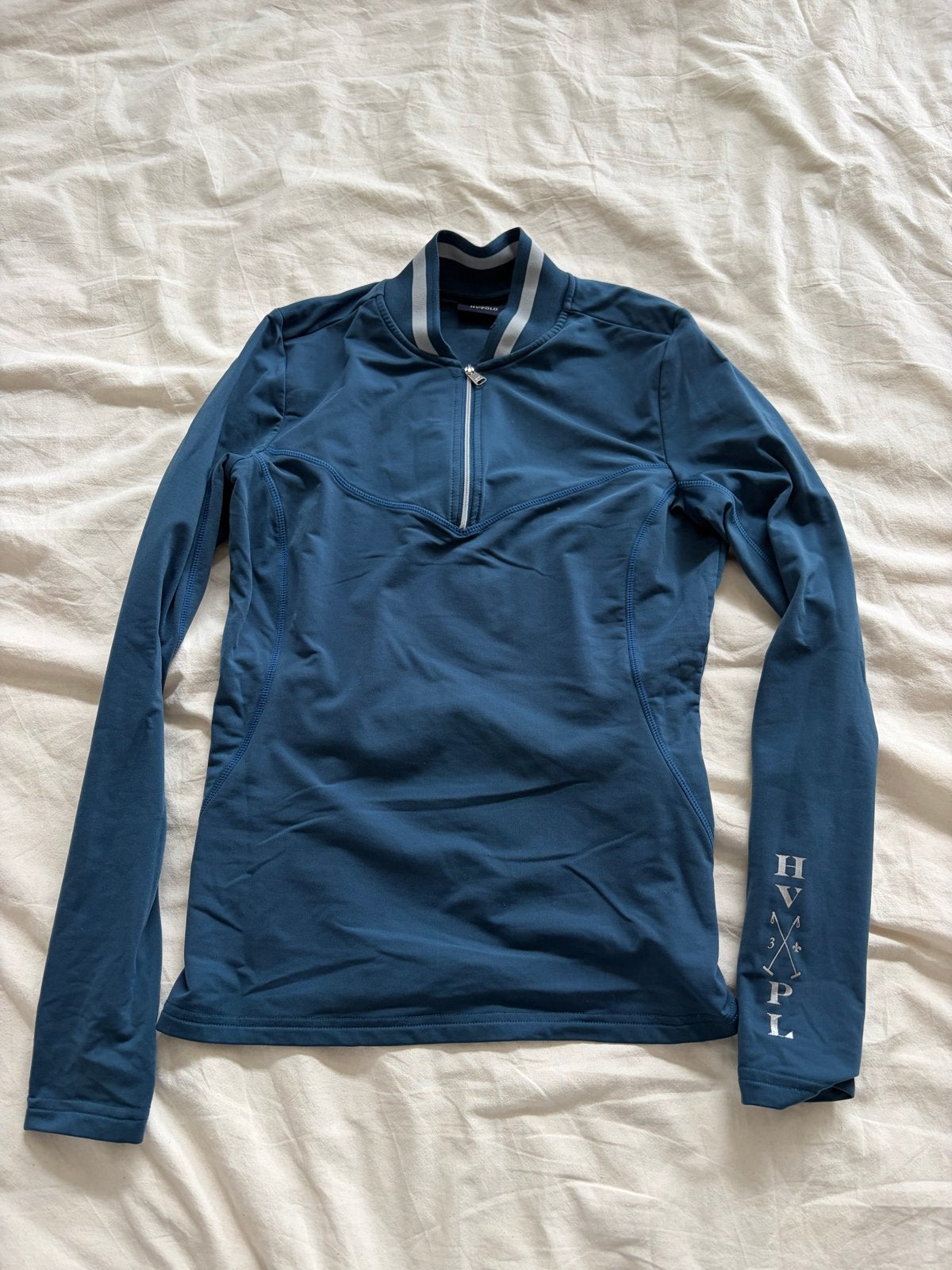 HV Polo blauwe longsleeve, Ophalen of Verzenden, Zo goed als nieuw, Maat 38/40 (M), Blauw