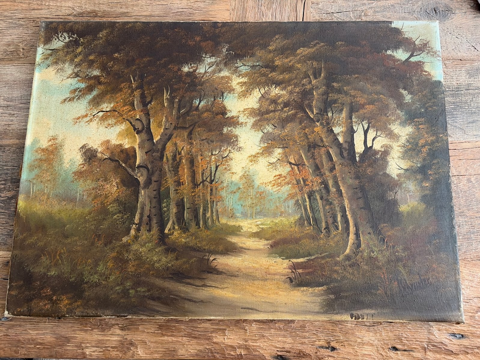Oud olieverfschilderij van Schreuder: Boslandschap, Antiek en Kunst, Kunst | Schilderijen | Klassiek, Ophalen of Verzenden