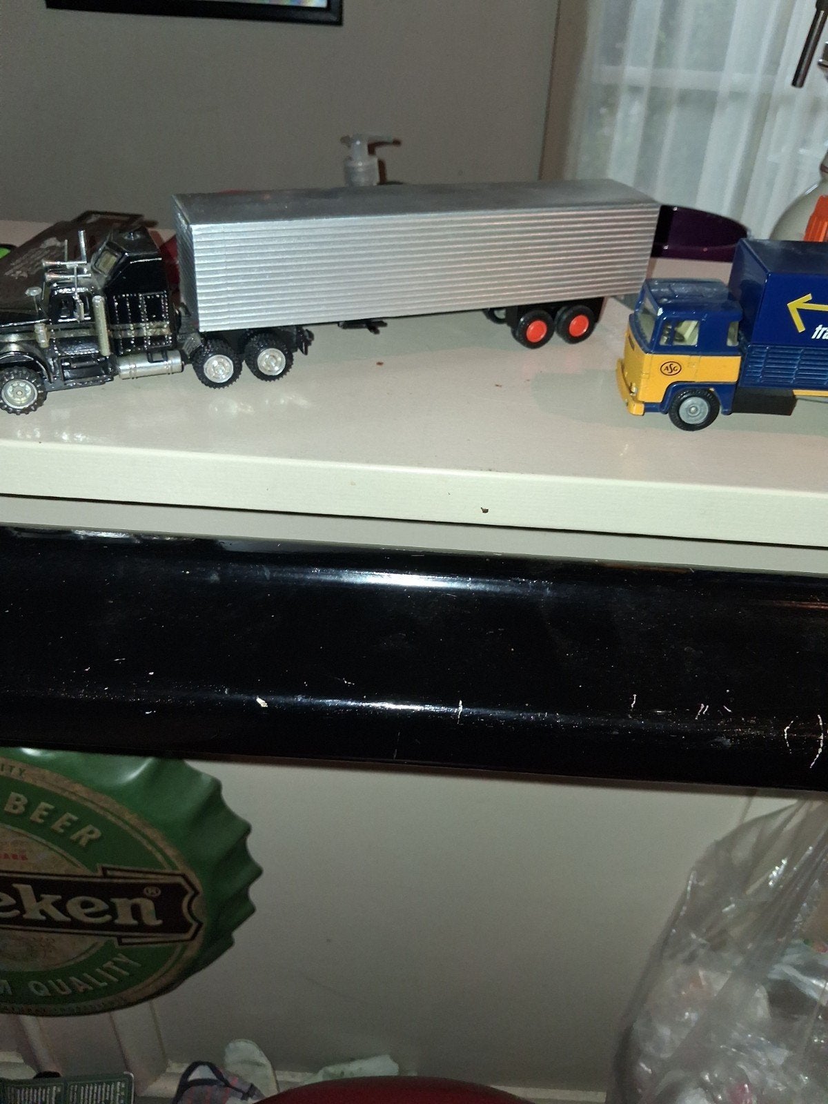 Prachtige Kenworth met kastentrailer 1:50 Asam, Overige merken, Gebruikt, 1:32 tot 1:50, Ophalen of Verzenden