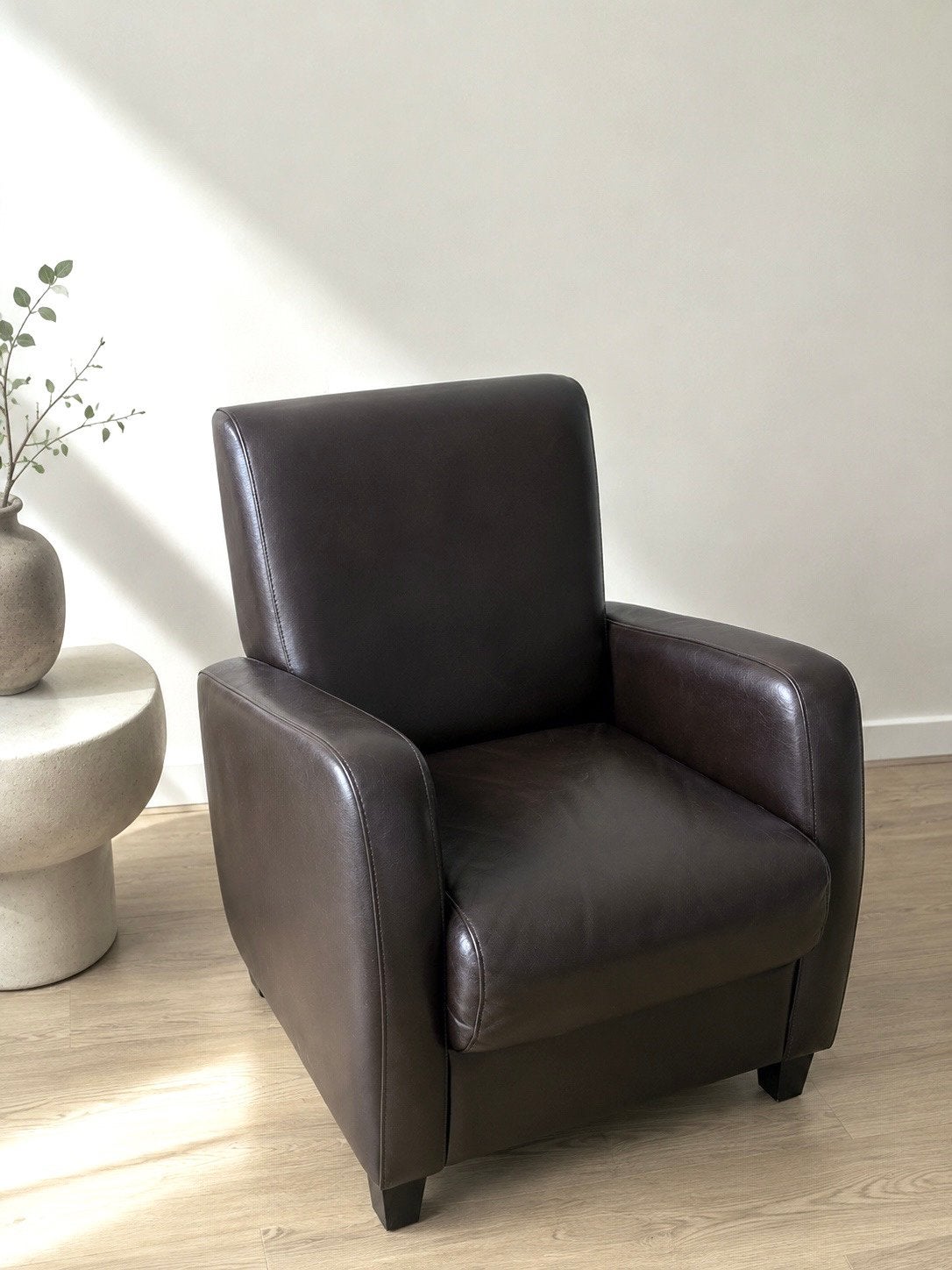 Casa Italia Leren Stoel met Kussen - Gebruikt, Ophalen, Gebruikt, Leer, 75 tot 100 cm