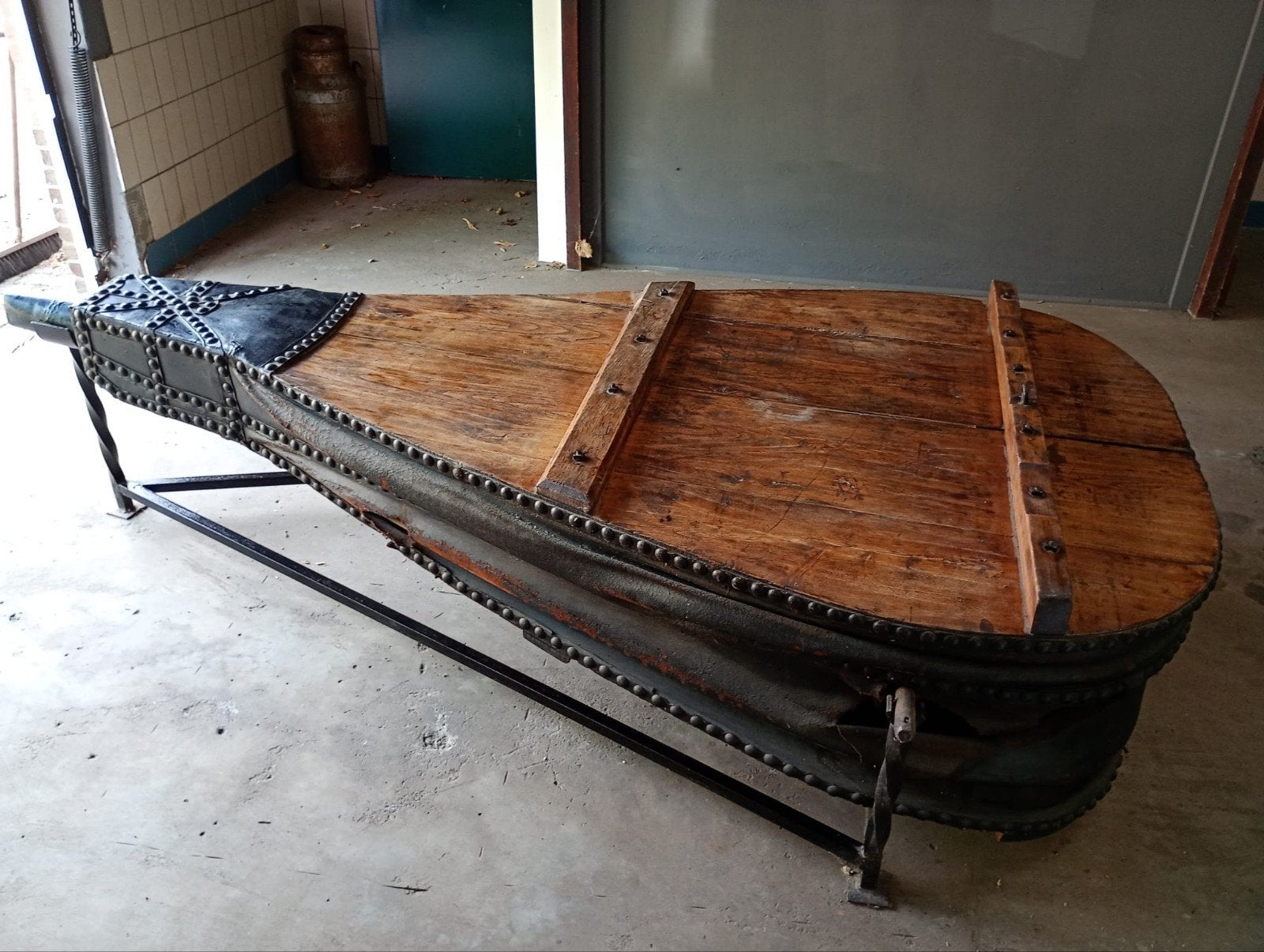 Grote antieke blaasbalg/ unieke salontafel!!!, Ophalen, Rechthoekig, 50 tot 100 cm, Minder dan 50 cm