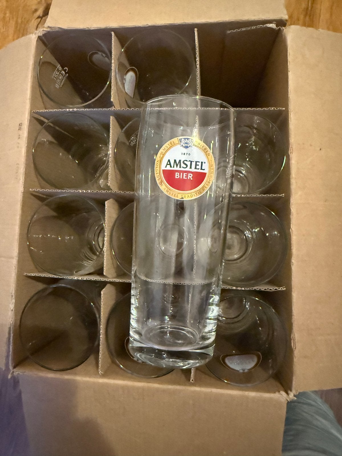 17 Doosjes Amstel Fluitjes -, Nieuw, Ophalen of Verzenden, Overige merken, Glas
