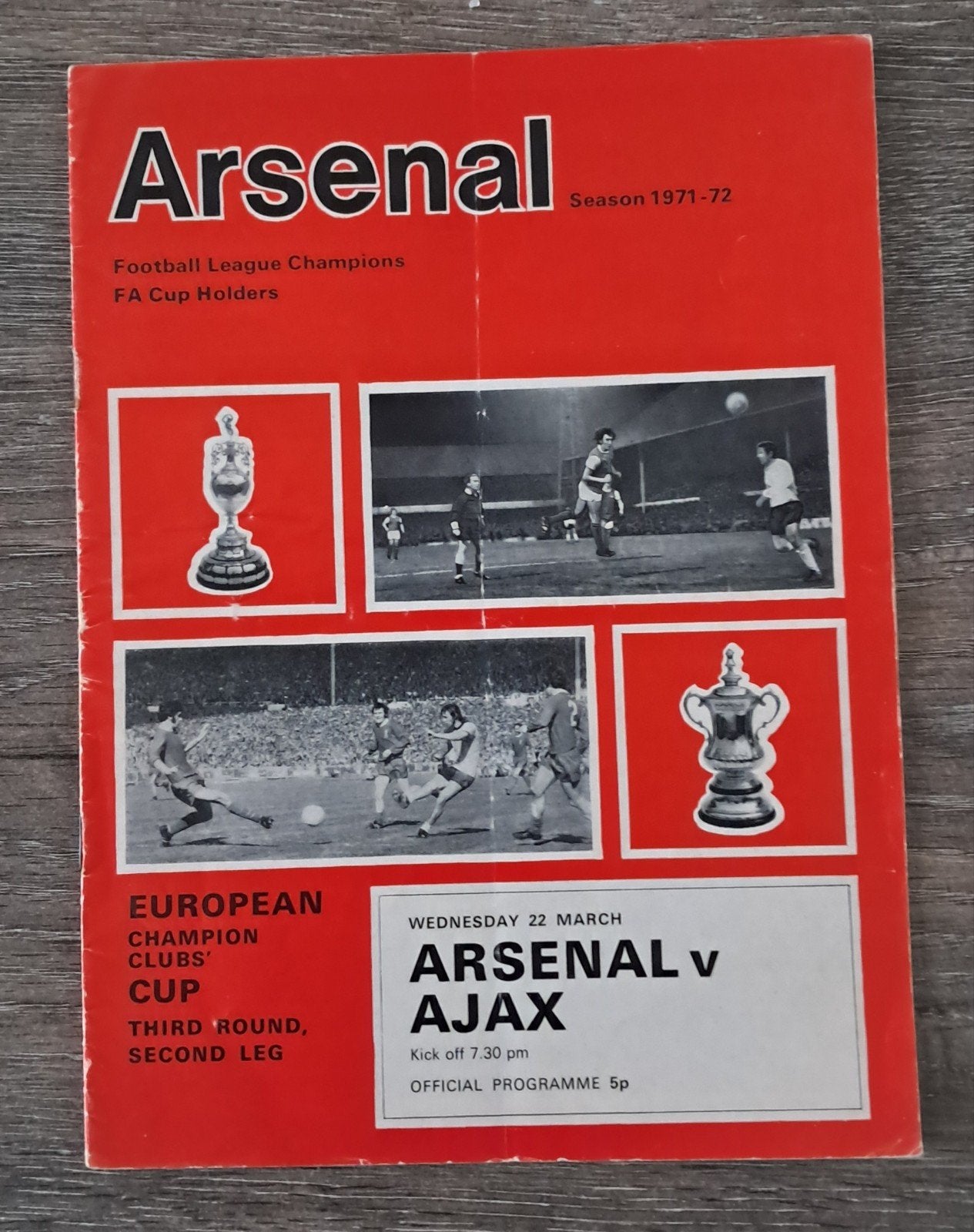 Arsenal vs Ajax Officieel Programma 1971-72, Verzamelen, Ophalen of Verzenden, Gebruikt, Buitenlandse clubs, Boek of Tijdschrift