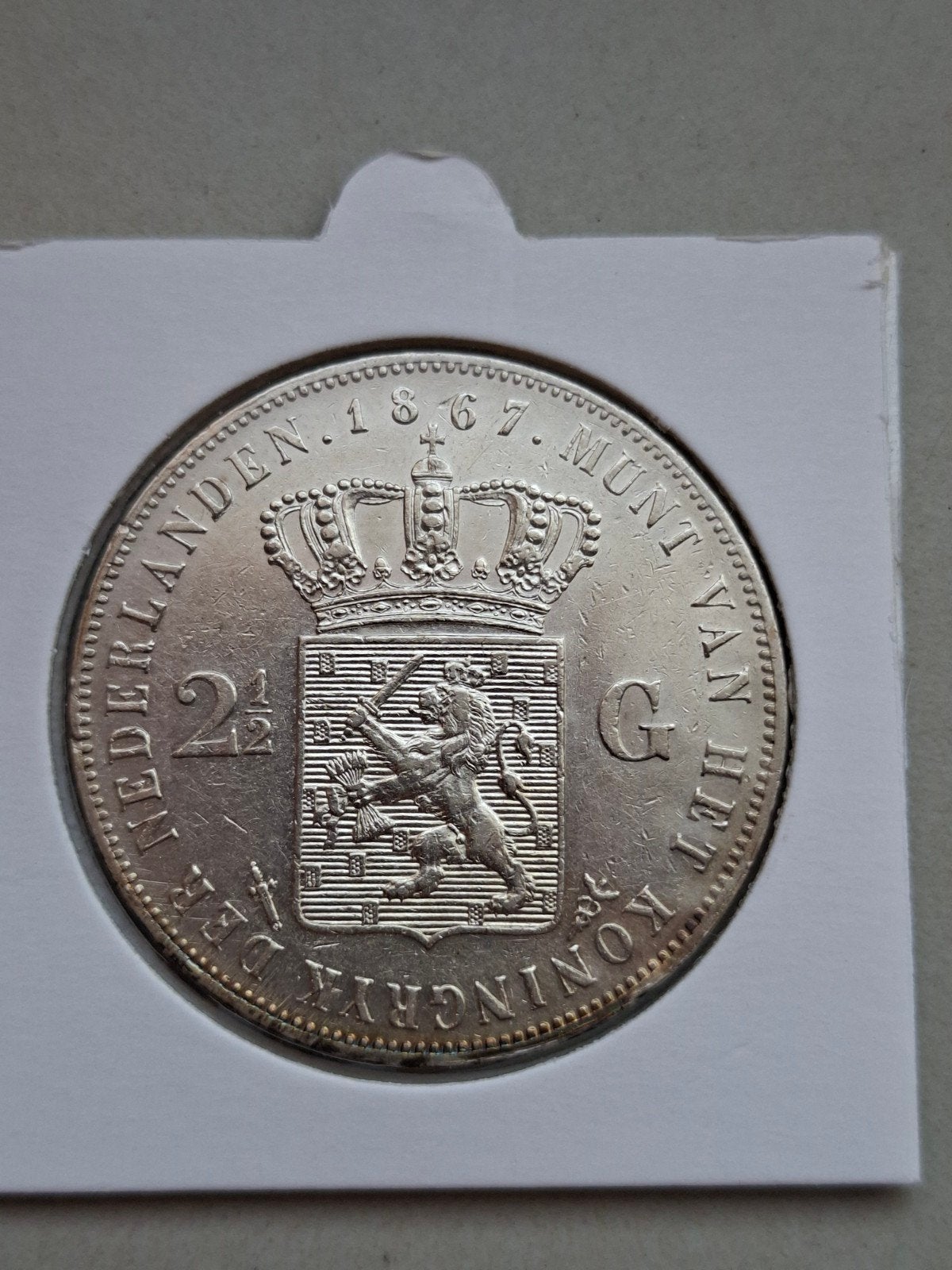 Rijksdaalder 1867 2,5 gulden willem 3 prachtig mooi, Postzegels en Munten, Munten | Nederland, Koning Willem III, Zilver, Ophalen of Verzenden