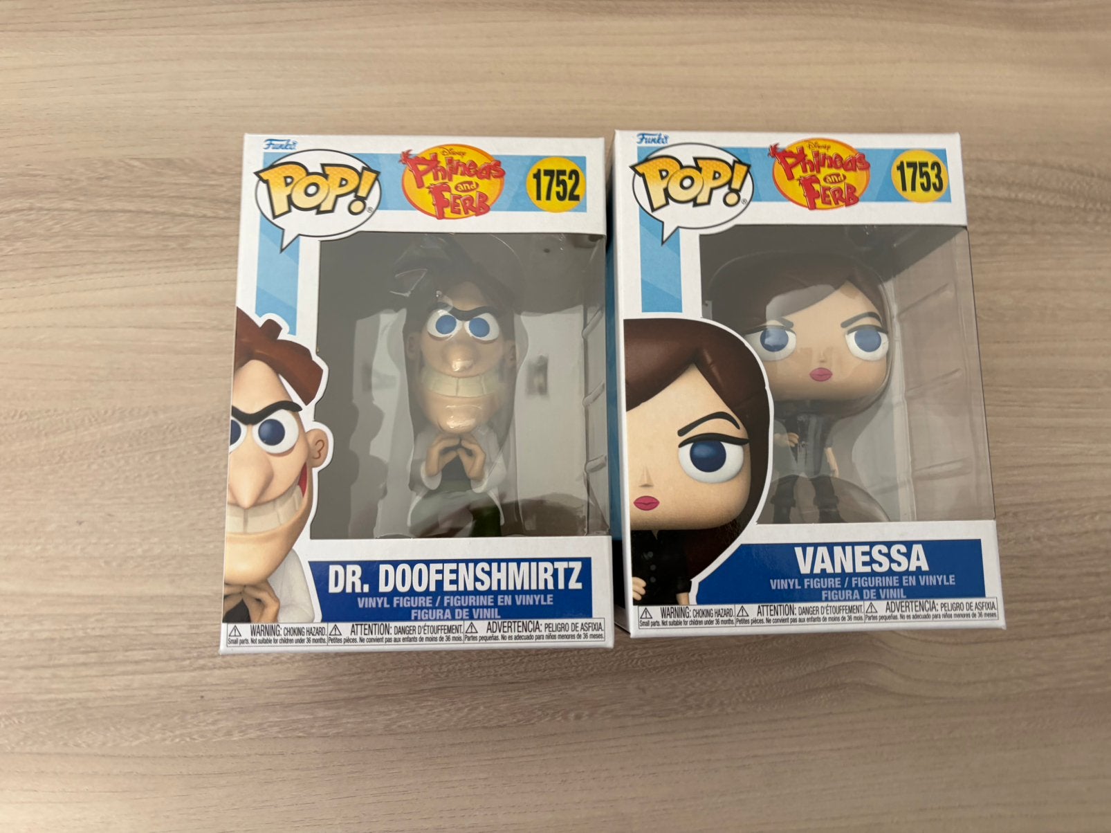 Funko Pop Phineas and Ferb Doofenshmirtz 1752 Vanessa 1753, Funko Europe, Ophalen of Verzenden, Zo goed als nieuw, 4th floor, 1 Queen Caroline St, London W6 9YN, Verenigd Koninkrijk