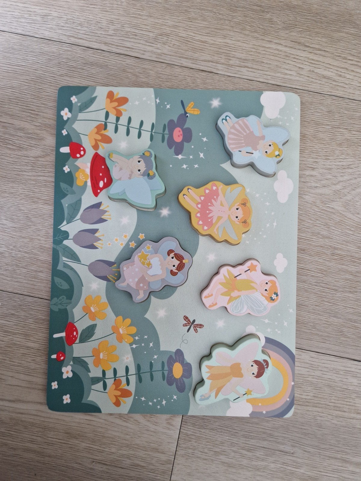 Houten Feeën Puzzel voor Kinderen, 2 tot 4 jaar, Gebruikt, Ophalen of Verzenden, Van hout