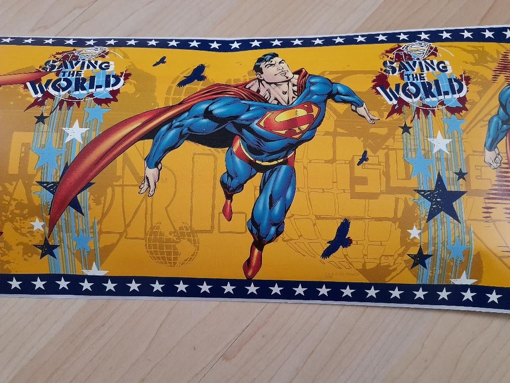 NIEUW BEHANGRAND SUPERMAN LENGTE 510 CM HOOGTE 16 CM, Ophalen of Verzenden, Nieuw