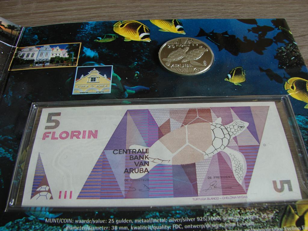 Munt set Aruba 25 florijn  zilver, Postzegels en Munten, Munten | Nederland, Ophalen of Verzenden, Koningin Beatrix, Overige waardes