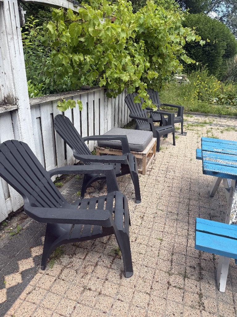 Tuinstoelen set, Tuin en Terras, Tuinstoelen, Ophalen, Gebruikt, Kunststof, Stapelbaar