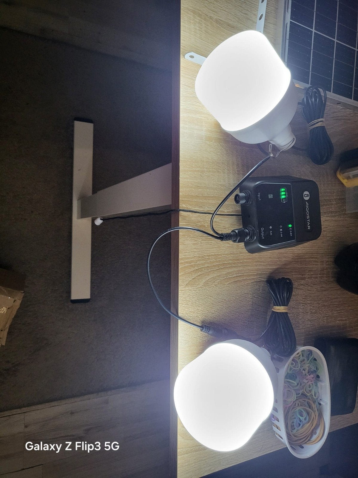Aigostar Zonne-energie Verlichtingsset met Paneel en Lampen, Zonne-energie, Kunststof, Ophalen of Verzenden, Hanglamp