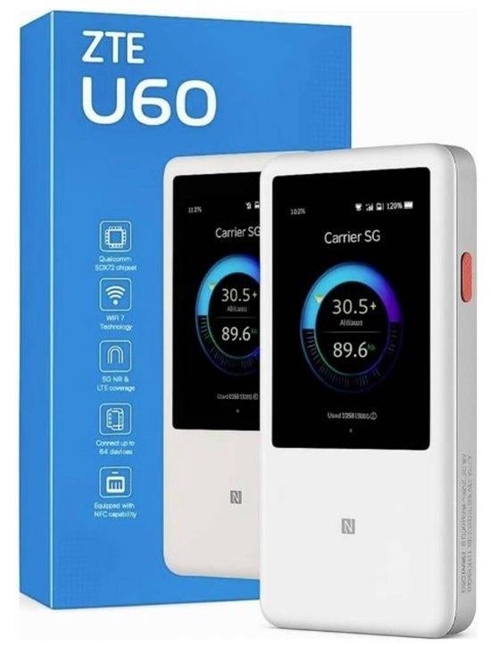 ZTE U60 5G MiFi Router - WiFi 7 - Powerbankfunctie - Nieuw, Router met modem, Verzenden, Nieuw, Info@techwebshop.com