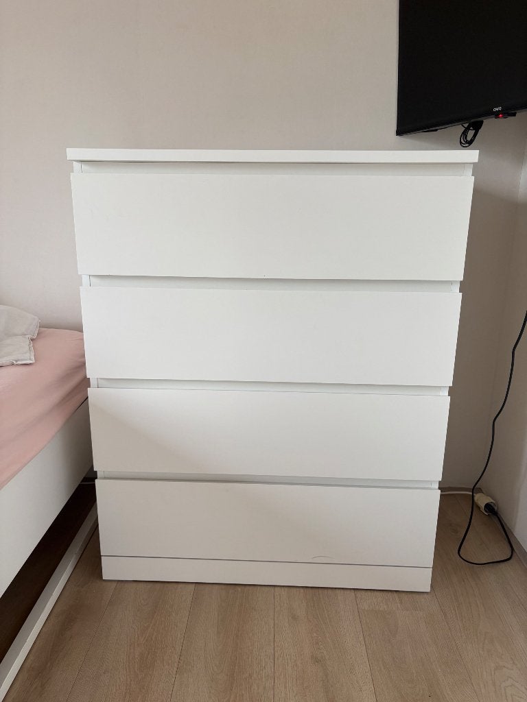 IKEA MALM ladekast - 4 lades (wit), Ophalen, Gebruikt, 50 tot 100 cm, 3 of 4 laden