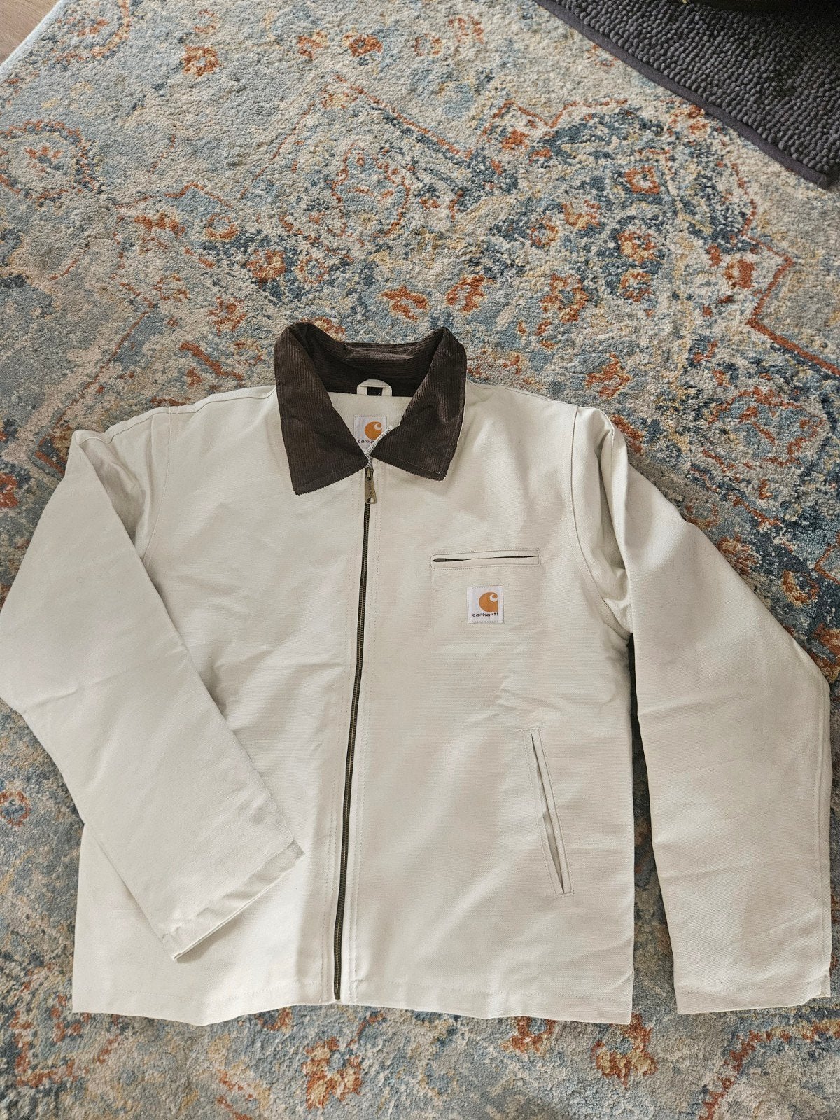 Carhartt Jacket - Beige met bruine kraag, Kleding | Heren, Beige, Carhartt, Overige maten, Ophalen of Verzenden