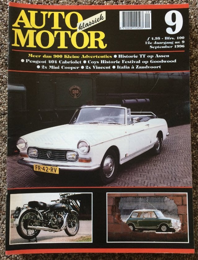AMK: Peugeot 404 Cabriolet, Mini Cooper, Vincent, Ophalen of Verzenden, Gelezen, Algemeen