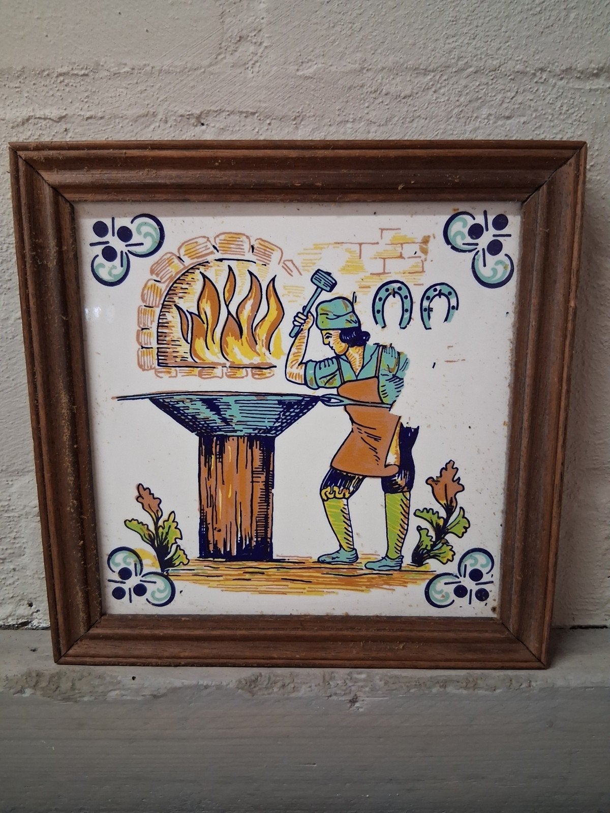 azulejo-tegeltje  smidse  scene tegel smid, Ophalen of Verzenden