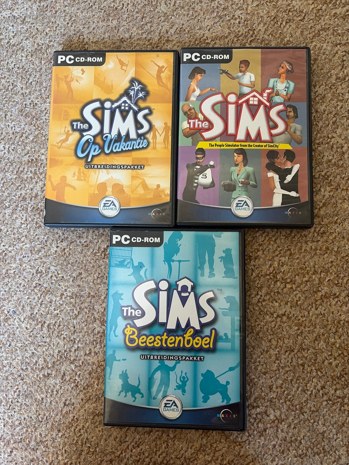 The Sims PC CD-ROM games: Op Vakantie, Beestenboel, The Sims, 1 speler, Ophalen of Verzenden, Niet werkend, Vanaf 7 jaar