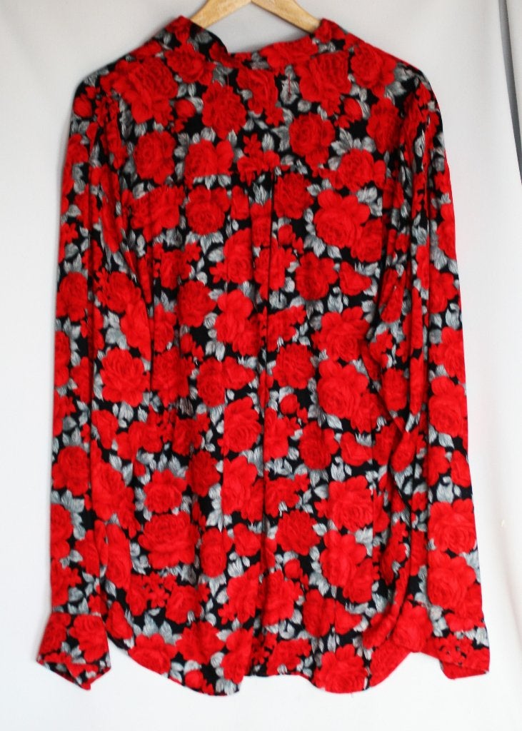 Vintage Zodiac Overhemd XL met Rozen jaren 70 / 80, Ophalen of Verzenden, Gedragen, Meerkleurig, Halswijdte 43/44 (XL)