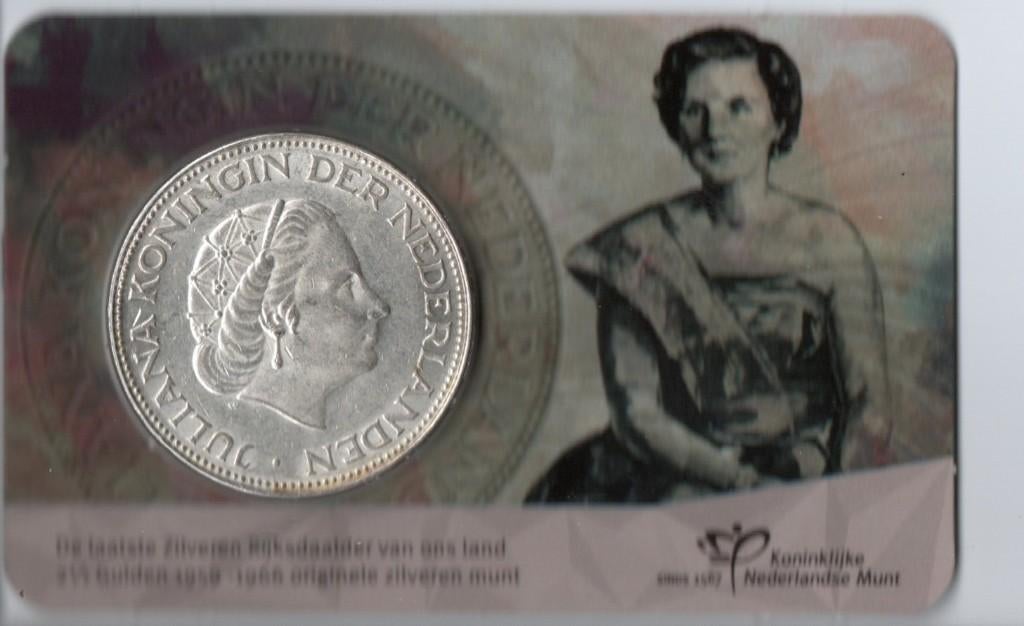Coincard laatste zilveren rijksdaalder, Koningin Juliana, Zilver, 2½ gulden, Verzenden