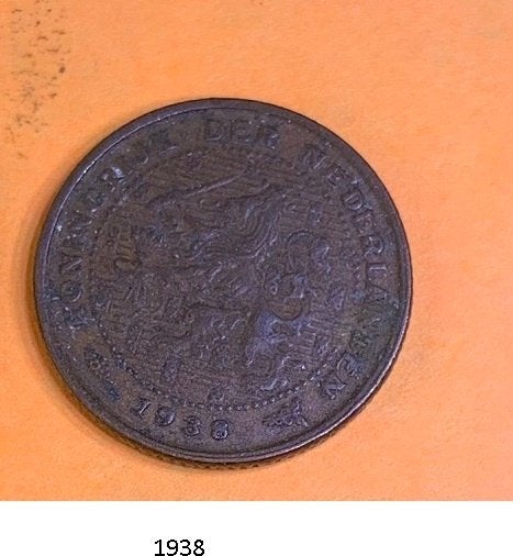 Munten Nederland 1/2 cent 1938, Ophalen of Verzenden, Koningin Wilhelmina, Overige waardes, Losse munt