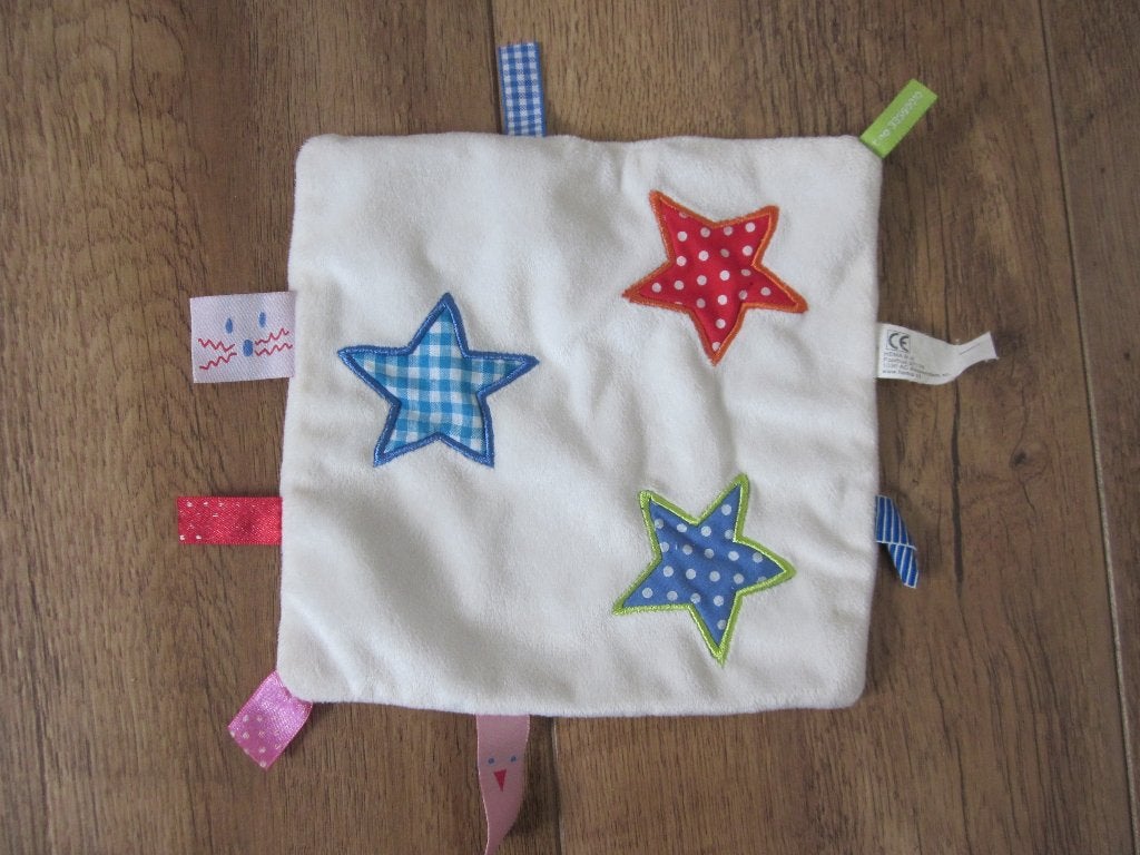 Hema wit pluche knuffel - sterren - labeldoek ( 6 stuks), Hema, Overige karakters, Overige typen, Ophalen of Verzenden