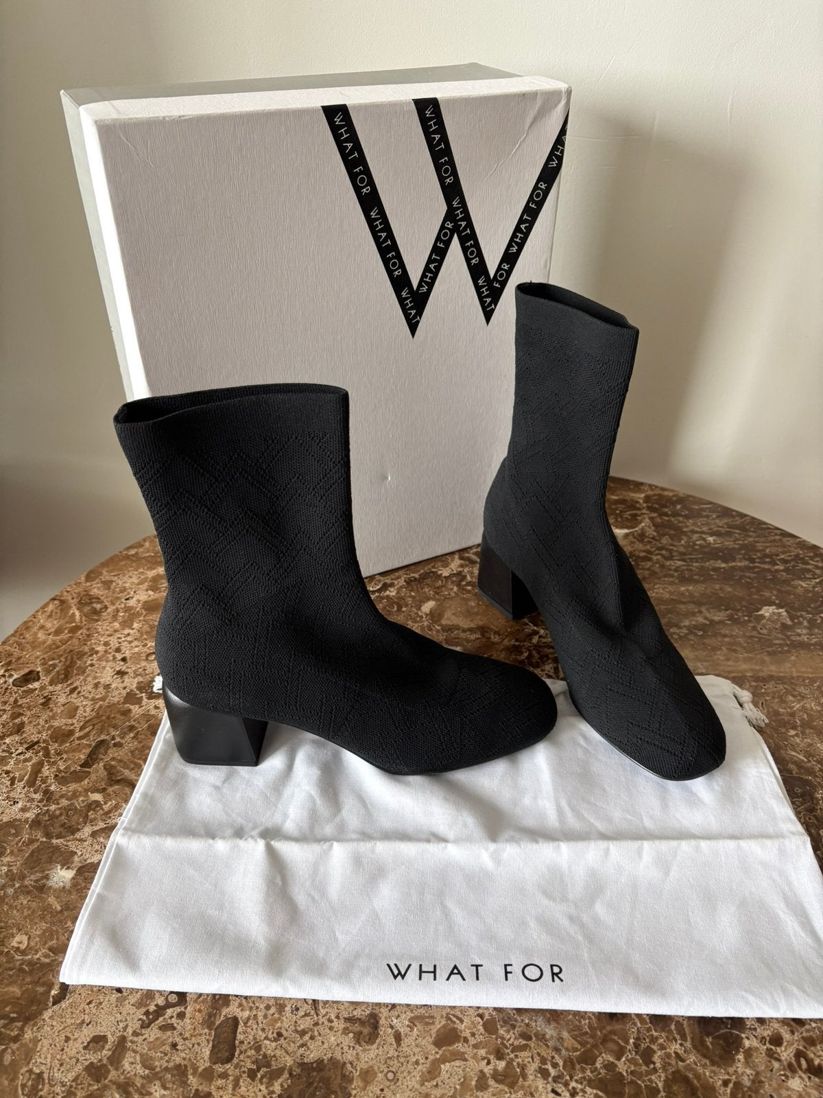 What For zwarte sock boots enkellaarsjes - maat 38 - nieuw, Kleding | Dames, What For, Zwart, Lage of Enkellaarzen, Nieuw