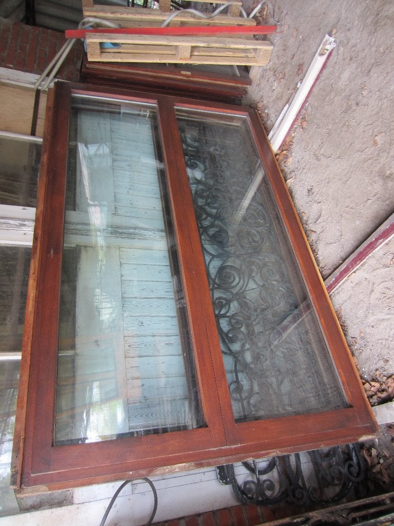 209hx130br Set 6 dubbele ramen in kozijn, dubbel glas + 3div, Ophalen, Gevelraam of Ruit, 160 cm of meer, Zo goed als nieuw