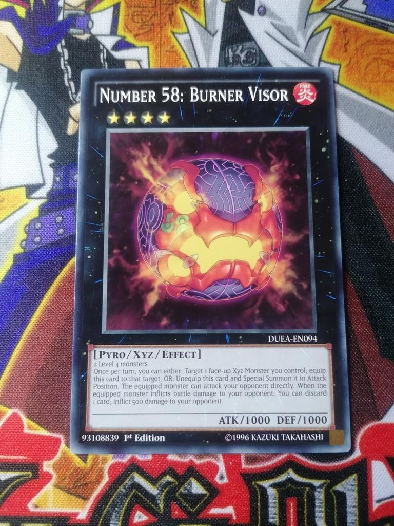 Number 58 Burner Visor - DUEA - Yu-Gi-Oh, Hobby en Vrije tijd, Ophalen of Verzenden, Zo goed als nieuw