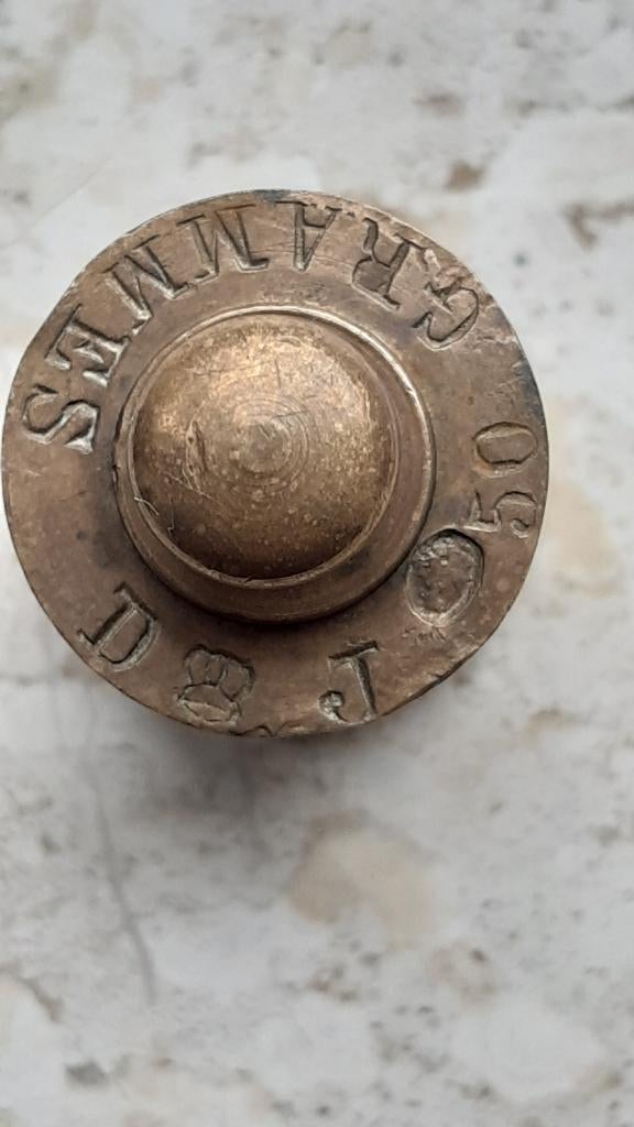 gewichtje 50 grammes - gewichten (H8), Ophalen of Verzenden, Koper