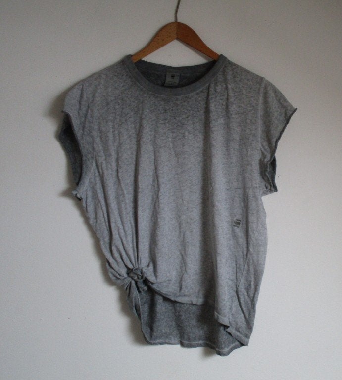 Nr.15: T-shirt Top Shirtje van G-star grijs in zeer goede, Maat 42/44 (L), Ophalen of Verzenden, Korte mouw, Grijs