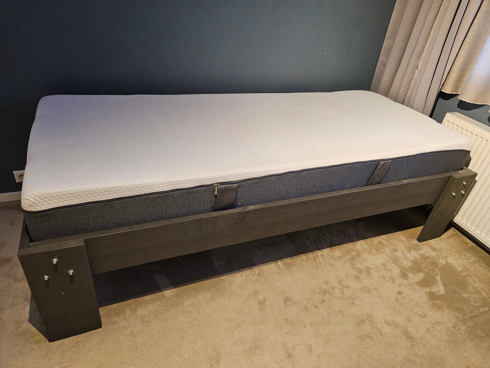 Emma 02 Matras medium 90x220x24cm evt met lattenbodem bed, Ophalen, 90 cm, Eenpersoons, Wit