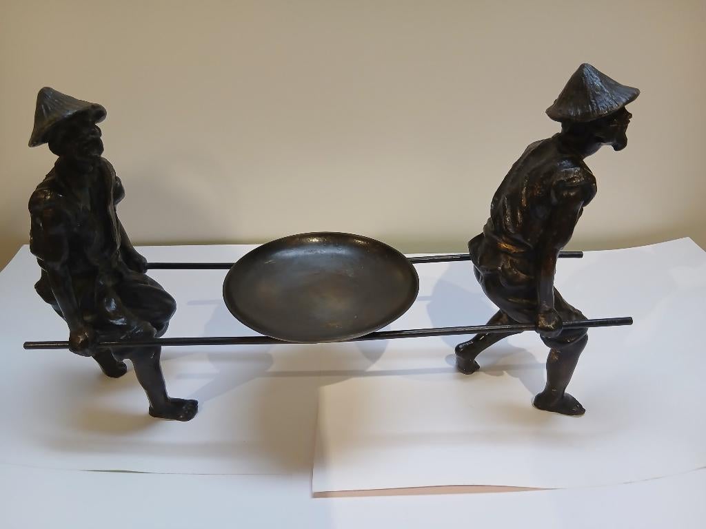 Prachtig Antiek   Chinees Beeld Brons, Groep mensen, Ophalen of Verzenden, Brons, Beeld