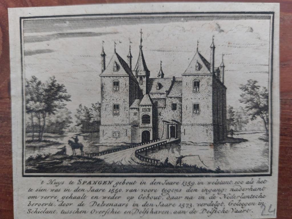 139 / Huis te Spangen Rotterdam - Gravure A. Rademaker, Antiek en Kunst, Ophalen of Verzenden