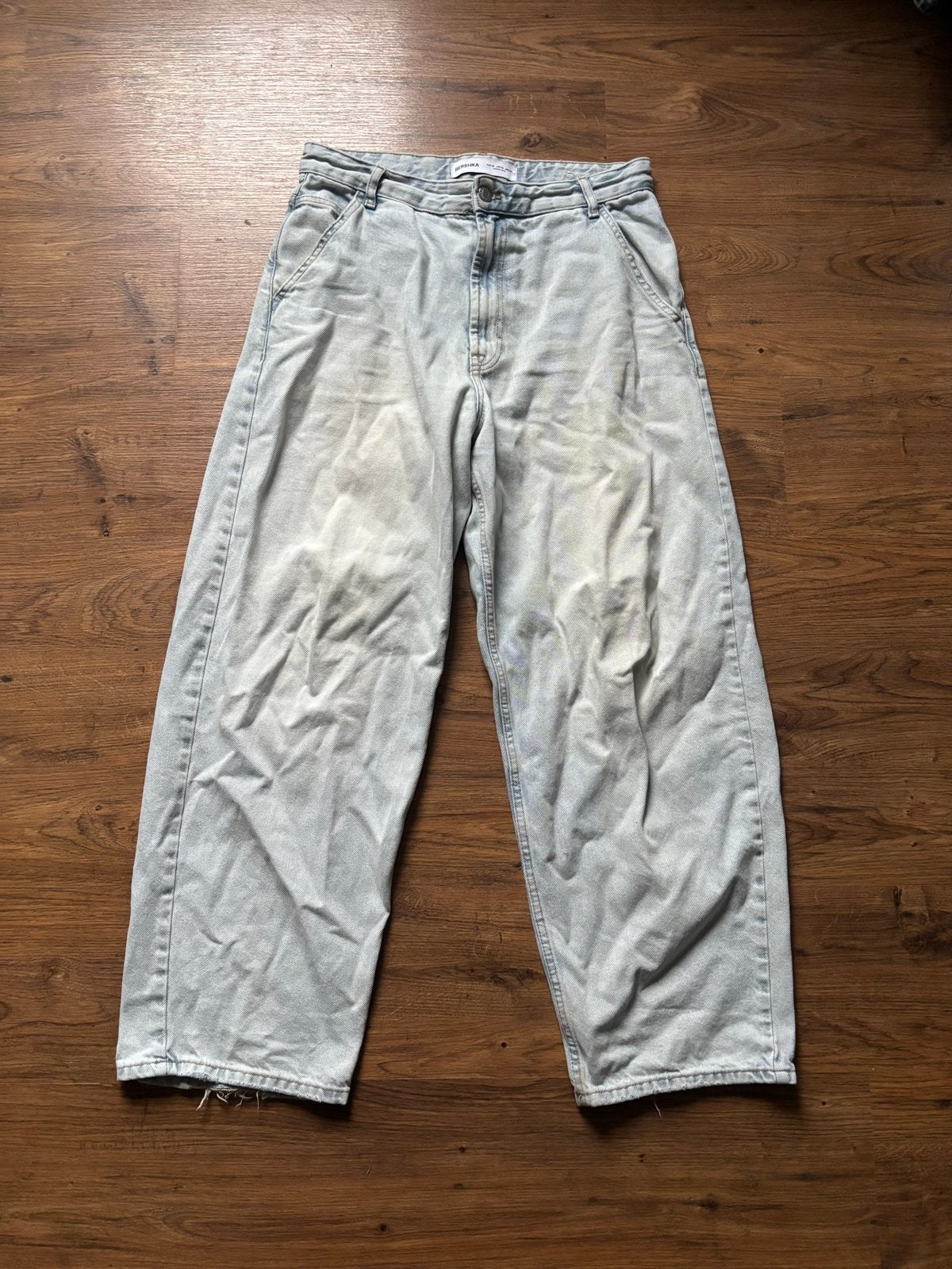 Bershka lichte denim jeans baggy - EUR 38, Ophalen of Verzenden, Gedragen, Blauw, W32 (confectie 46) of kleiner