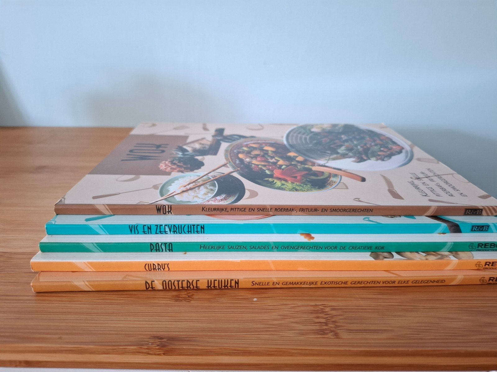 Kookboeken set: Wok, Vis, Pasta, Curry's, Oosterse Keuken, Ophalen of Verzenden