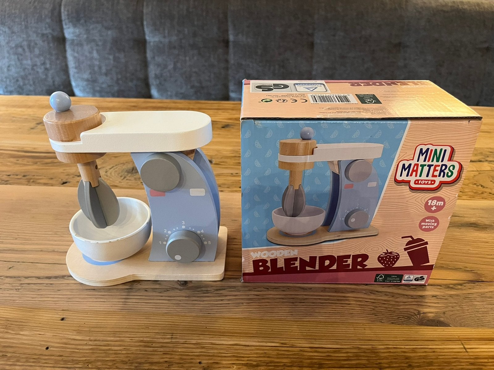 Houten blauwe kinder blender van Mini Matters, Kinderen en Baby's, Ophalen of Verzenden, Gebruikt, Overige typen