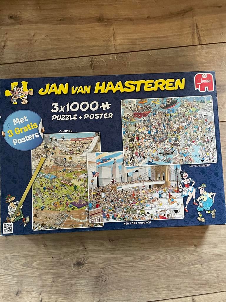 Jan van Haasteren 2 x 1000 stukjes puzzel + posters, Ophalen, Meer dan 1500 stukjes, Zo goed als nieuw, Legpuzzel