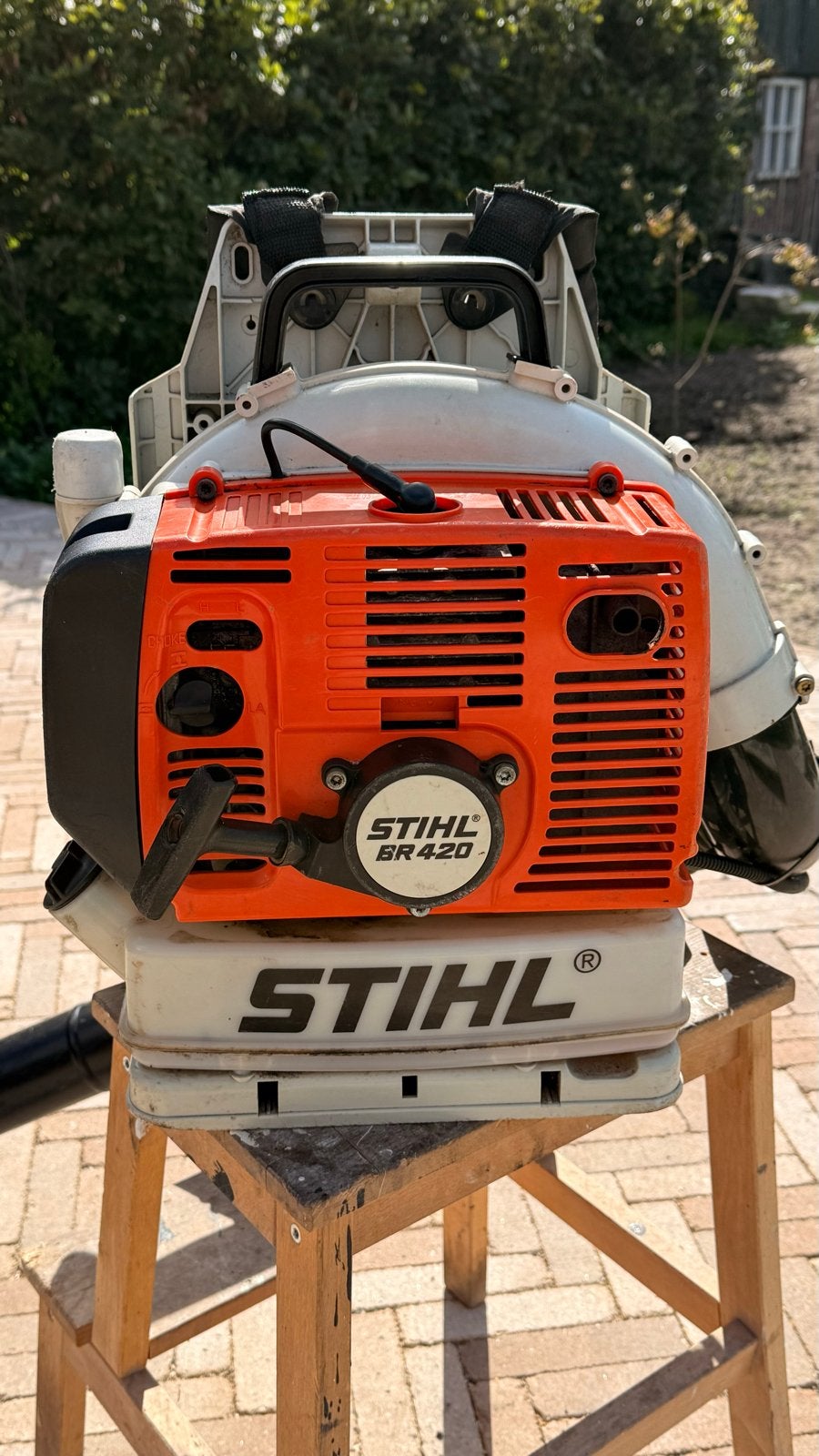 Stihl BR420 Bladblazer - betrouwbaar en krachtig, Tuin en Terras, Ophalen of Verzenden, Gebruikt, Benzine, Ruggedragen