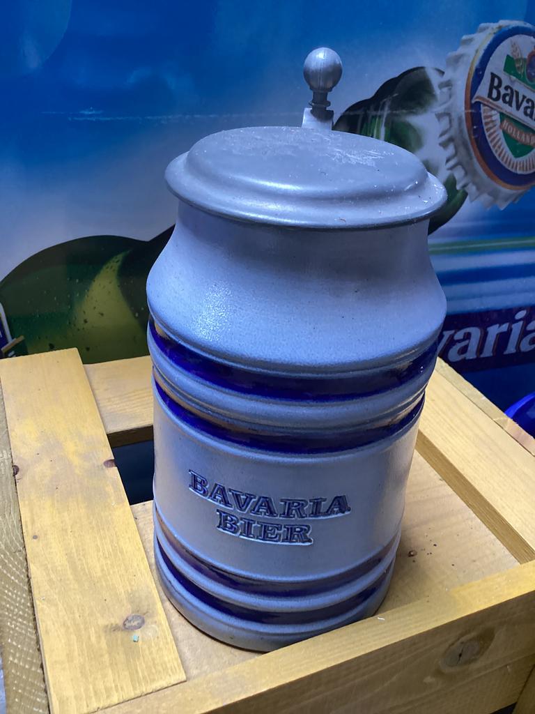 Bavaria bierpul met deksel, Verzamelen, Ophalen of Verzenden, Zo goed als nieuw, Pul(len), Bavaria