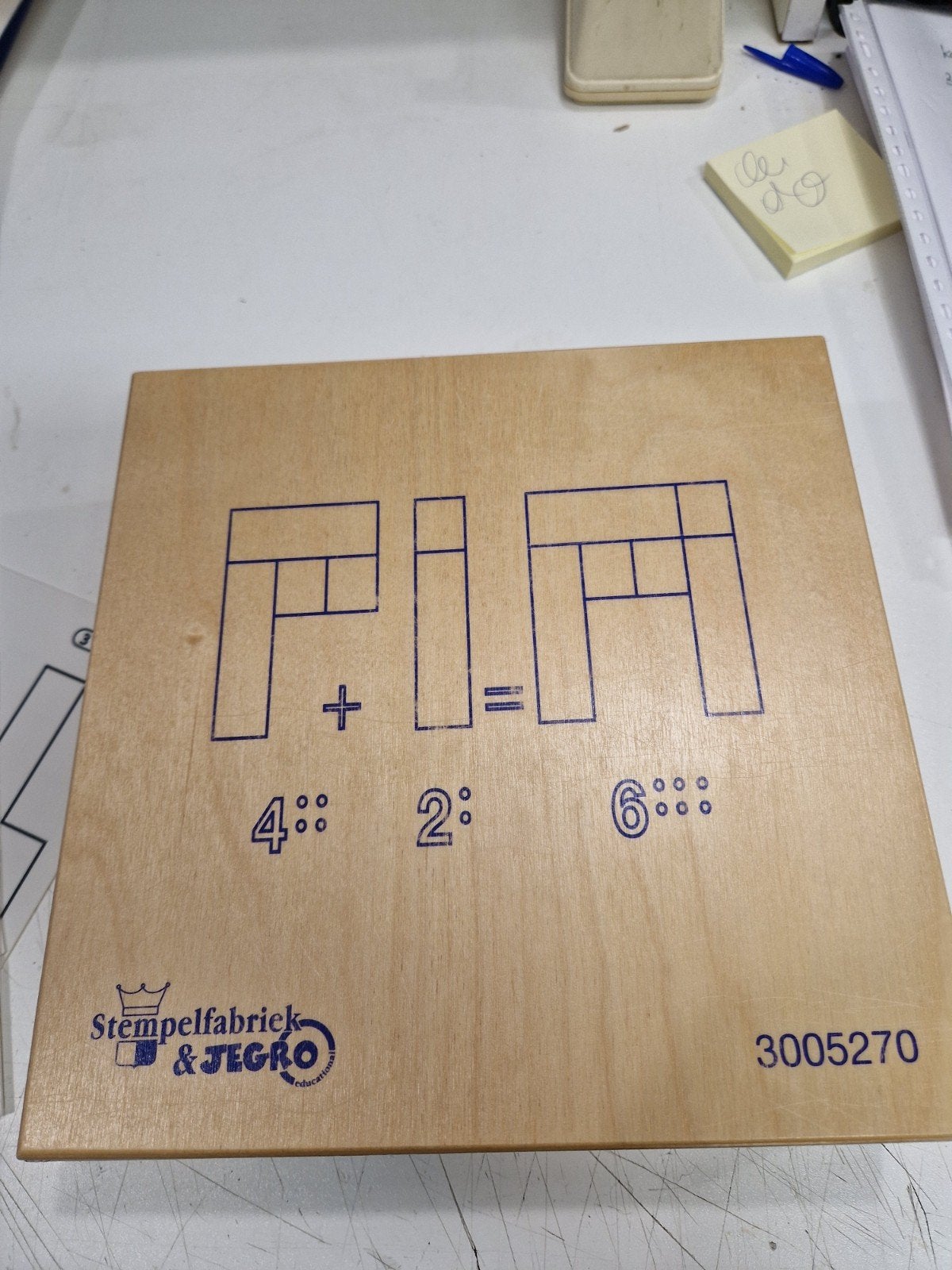 Houten rekenblokken met kaarten - Stempelfabriek & Jegro, Ophalen, Gebruikt, Puzzelen
