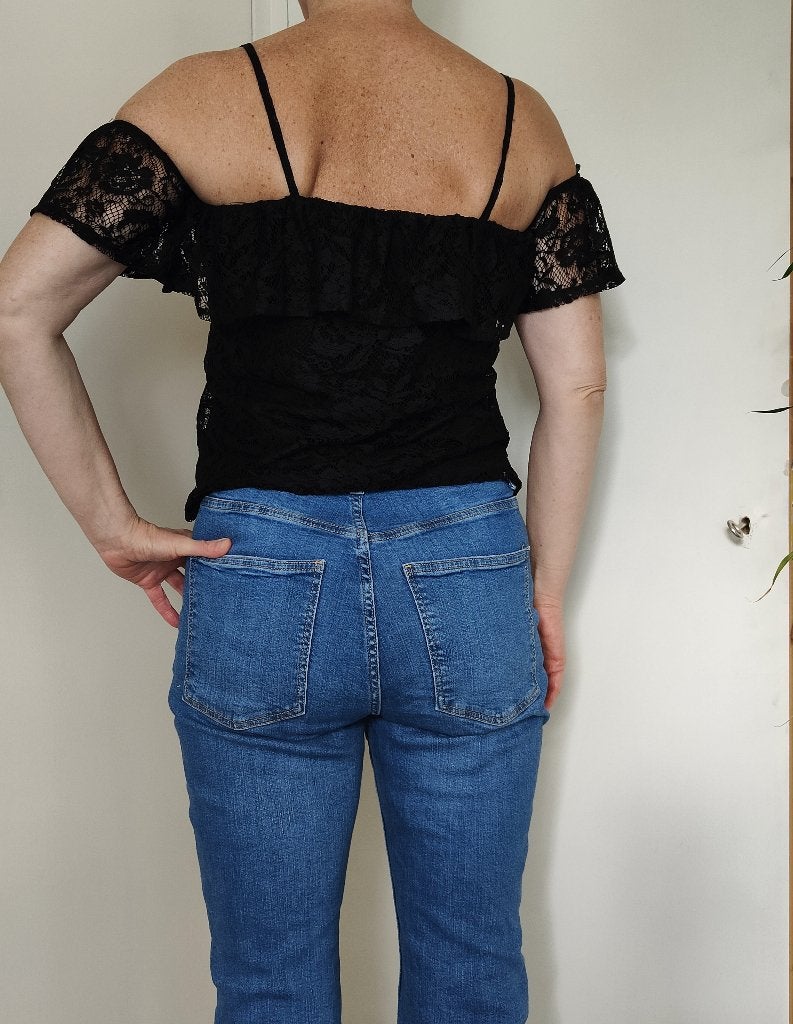 top zwart met roesjes en kant doorschijnend nieuw sexy, Zwart, Nieuw, Ophalen of Verzenden, Coolcat